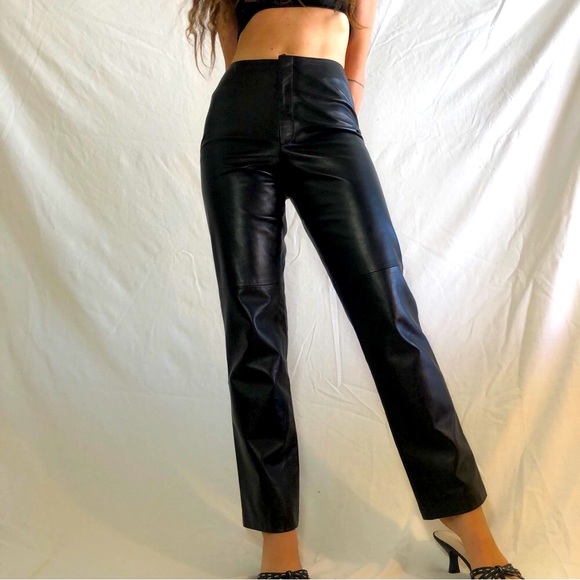 Vintage Pants - Vintage 90s - y2k 100% leather pants
